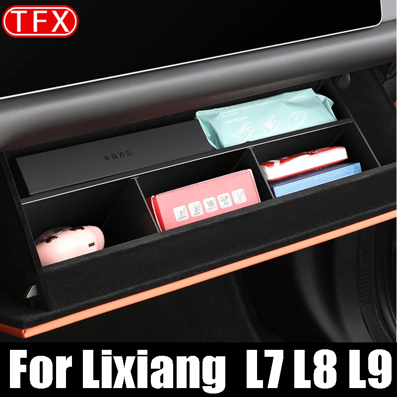 For Lixiang L7 L8 L9 Car Passenger Storage Box Compartment Glove Box Organizer Storage Box Interior Modification Accessories