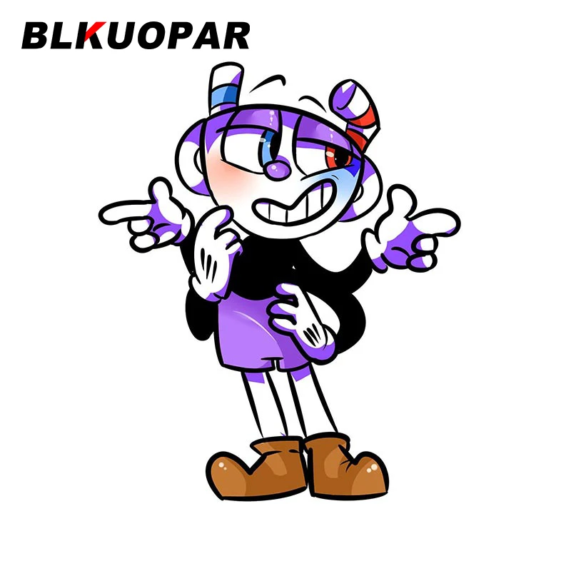

BLKUOPAR 13cm x 10.8cm for Cuphead Anime DIY Car Stickers Occlusion Scratch Vinyl Window Laptop Decal Funny Creative Decoration