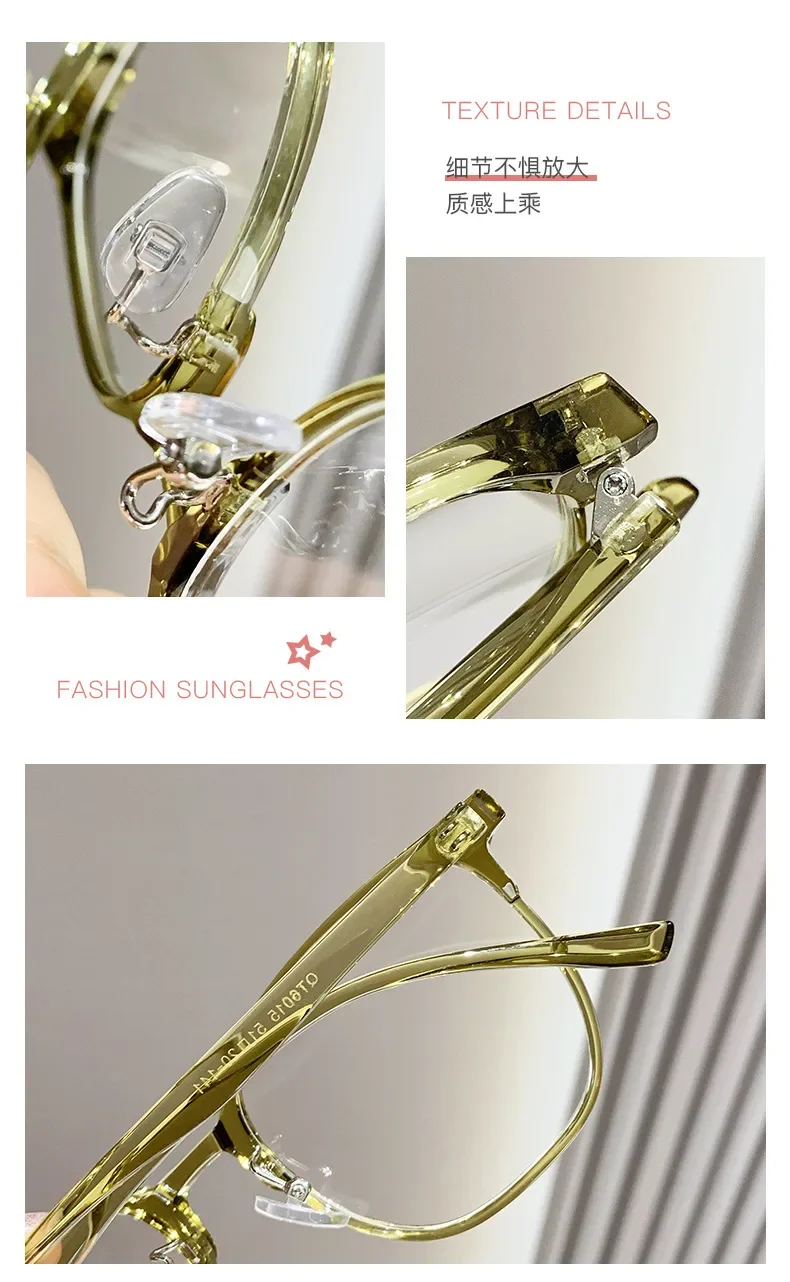 0~ -600 Myopie-Brille mit großem Rahmen, ultraleicht, Anti-Blaulicht-Finish, flache Brille – Detail 3