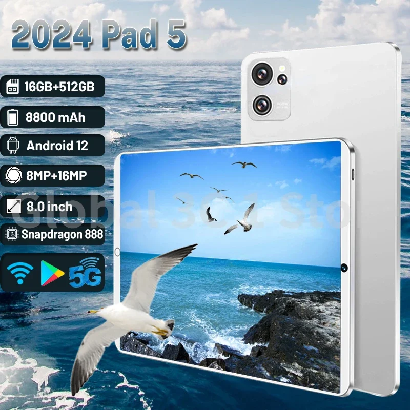 

Планшет Mi pad 5 на Android, 8 дюймов, 16 + 2024 ГБ, две SIM-карты
