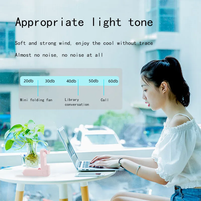 New Handheld Small Fan Portable Creative Mini Three Speed Adjustable Solid Color Charging Small Fan 6