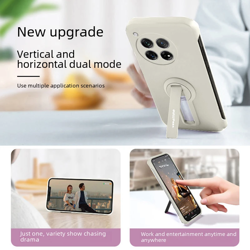 Sleek Frameless Hard Phone Case with Holder & Screen Protector