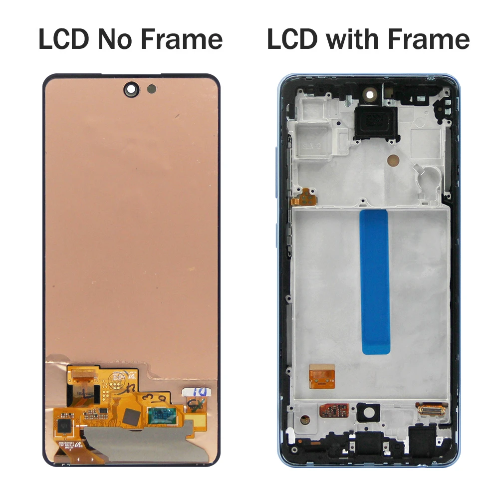 LCD 디스플레이 디지털 터치 스크린, 삼성 갤럭시 A52 5G 화면 부품용 프레임 포함, A526 A526B 526B/DS