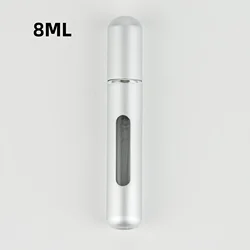 Compact Refillable Perfume Spray Bottle (8ml-Matte Silver)