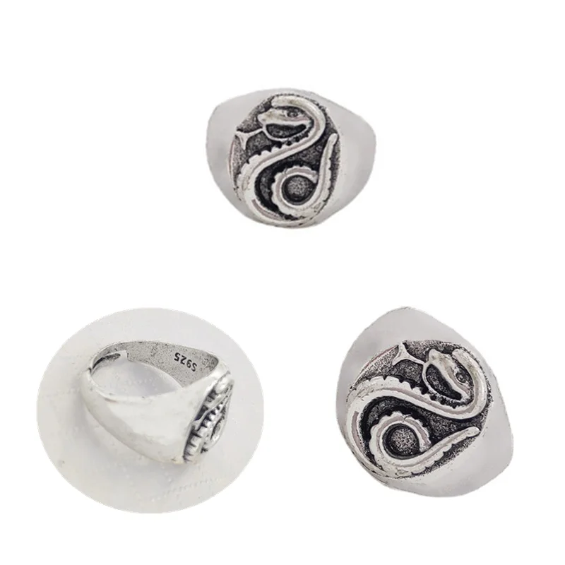 Retro Rings Oval Wizard Magic School Snake Slytherin Cosplay