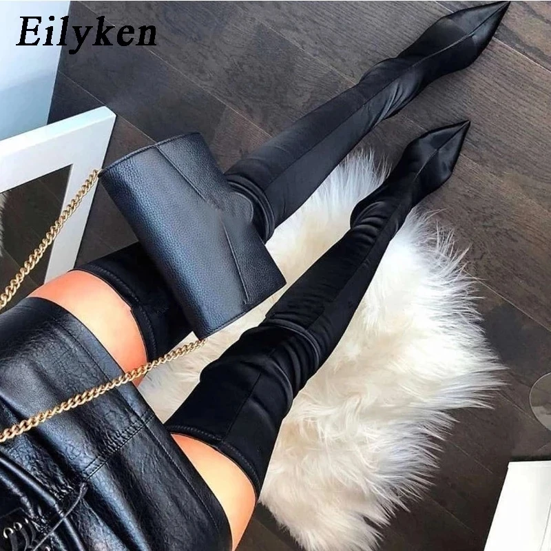 Eilyken 2022 Thigh High Boots Over The Knee Elastic Stretch Boots Women
