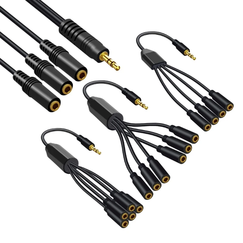 Multi-Port 3.5mm Audio Splitter Cable for Headphones and Speakers
