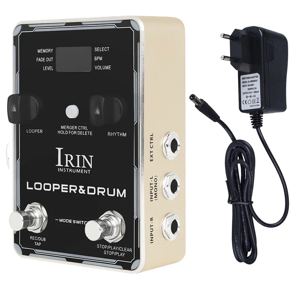 

IRIN XS-04 Loop Recording Guitar Effect Pedal Looper 160 Min Recording Time 100 Drum Rhythms 10 Metronomes Guitar Accessories