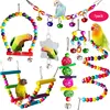 7PCS Bird Toy Wood Parrot Toys Set Cage Bird Accessories Swing Suspension Bridge Ball Cage Bells Pet Supplies 1