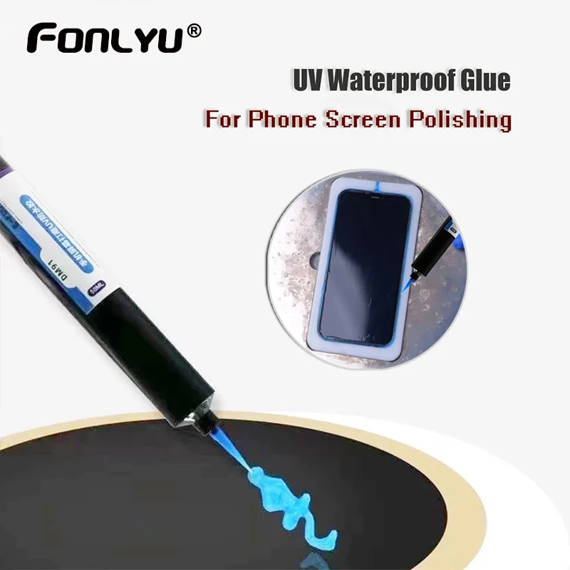Refox Phone Screen Lucidatura Uv Colla Impermeabile Bordo Gap Sigillante Per Iphone Samsung Watch Screen Peelable Uv Lamp Curing Glue