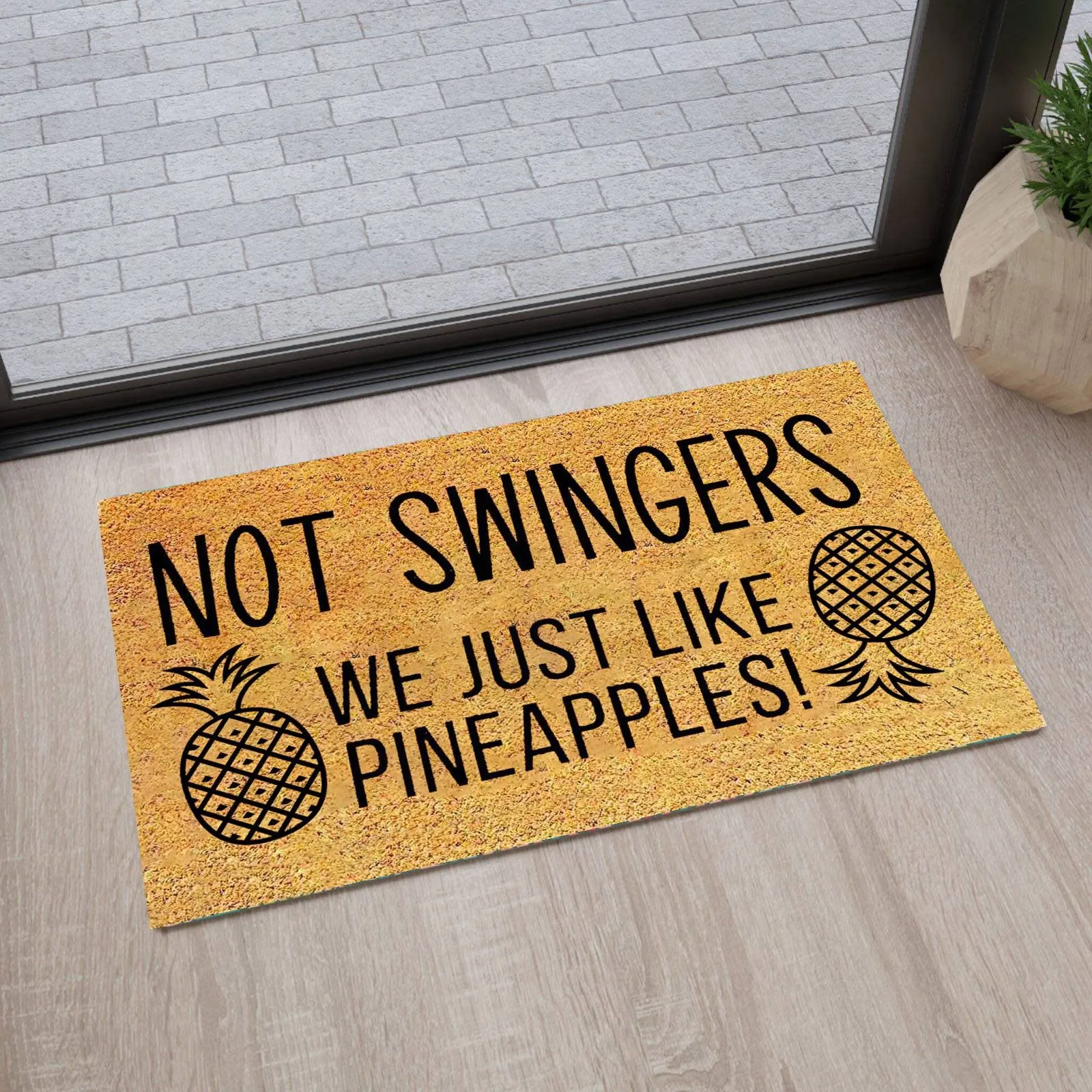 Funny Pineapple Letter Printed Door Mat Non Slip Doormat Welcome Mat For Home Decor Indoor Floor Bedroom Rug Bathroom Carpet