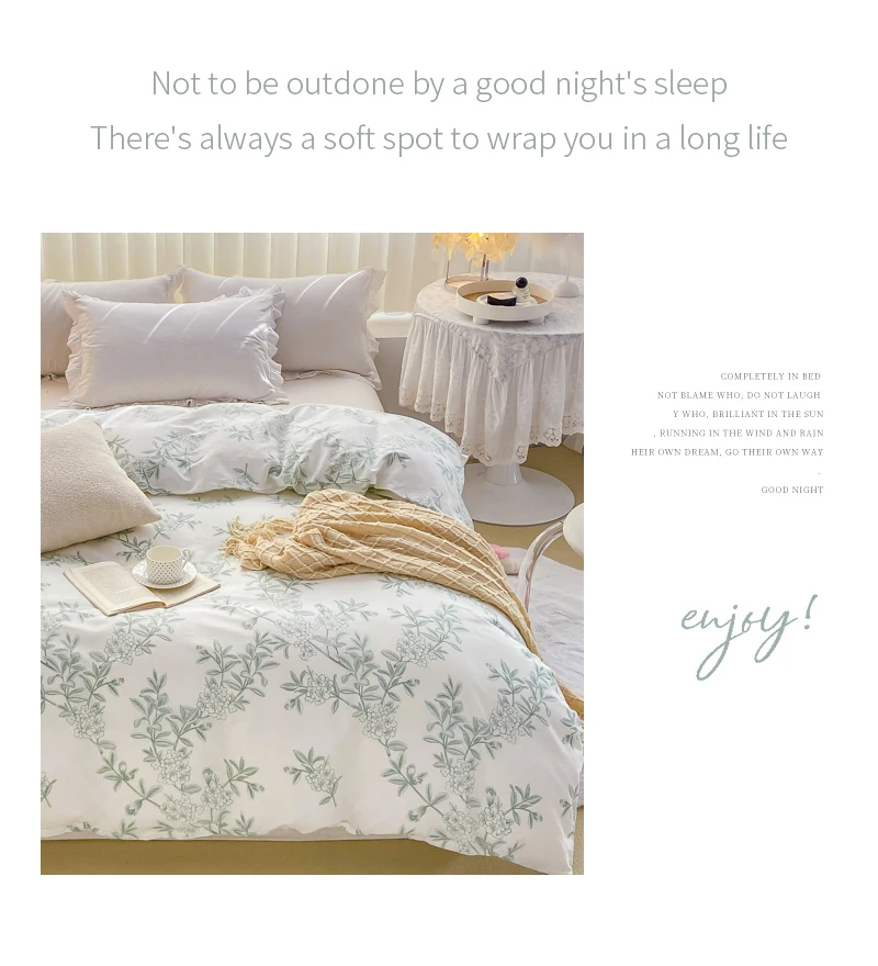 Description Picture 4 of itemFresh Small Flowers Quilt Cover without Pillowcase, 100% Cotton Duvet Cover, 200x200, No Bed Sheet,133x72 Fabric, 1 Pc