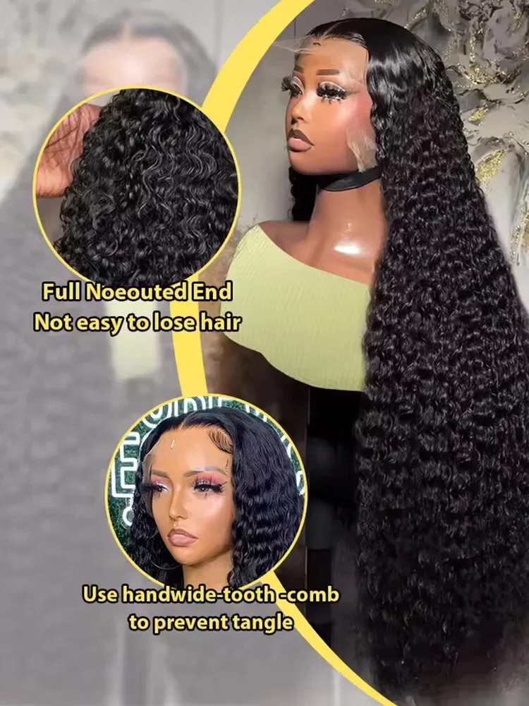40 Inch Deep Wave Wigs Human Hair 13x4 13x6 Hd Lace Frontal Wigs Water Wave Lace Closure Wig Remy Brazilian Curly Wigs For Women 3