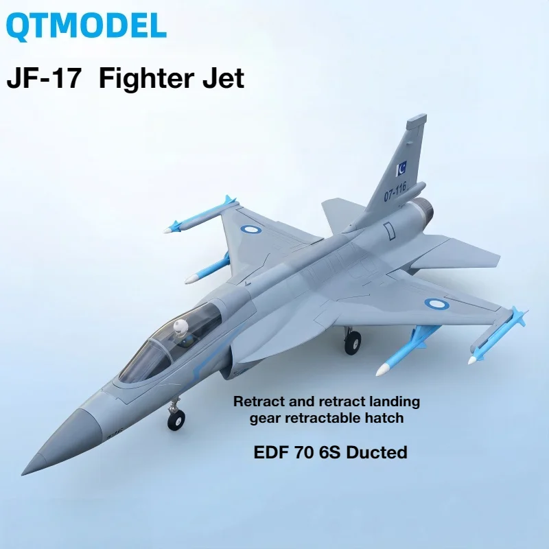 QTMODLE JF-17 Xiaolong RC 전투기 70mm EDF PNP 원격 조종 비행기 야외 비행 모델 고정익 RC 취미 애호가용