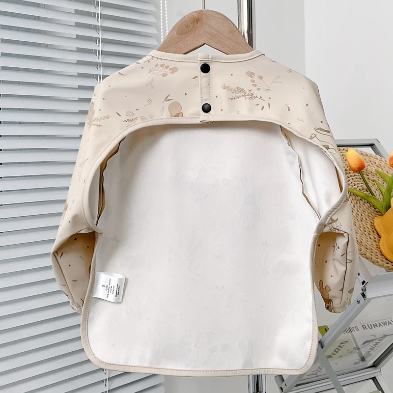 Cute Baby Bibs Toddler Baberos Bavoir Waterproof Long Sleeve Apron Cartoon Animals Children Feeding Smock Bib Baby Stuff 0-5Y baby bib feeding bib cotton bib set cotton bib