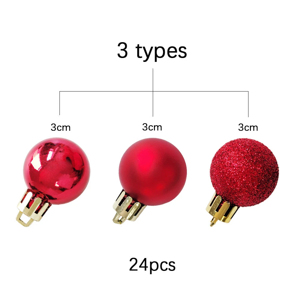 12/24/36 stücke Weihnachts ball Weihnachts baum Dekoration Ornamente Weihnachten hängen Anhänger Home Party Neujahr Geschenk Weihnachts dekor – Detail 5