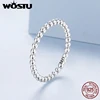 WOSTU Wedding Band Rings for Women 925 Sterling Silver AAA Zircon Stackable Engagement Crossed Rings Simple Jewelry Party Gift