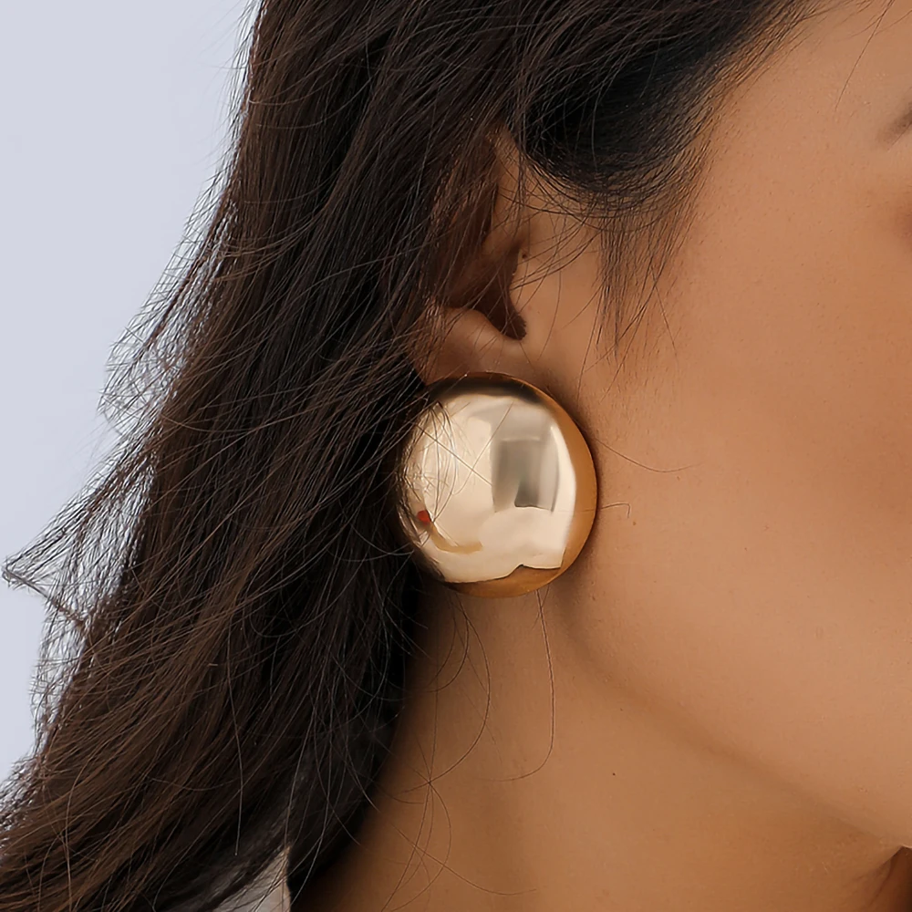 IngeSight.Z Exaggerated Big Round Circle Geometric Hoop Earrings for Women Punk Gold Color Wedding Party Earrings Jewelry Summer