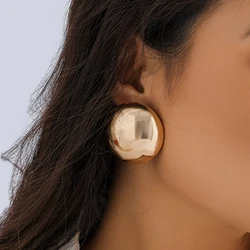 IngeSight.Z Exaggerated Big Round Circle Geometric Hoop Earrings for Women Punk Gold Color Wedding Party Earrings Jewelry Summer