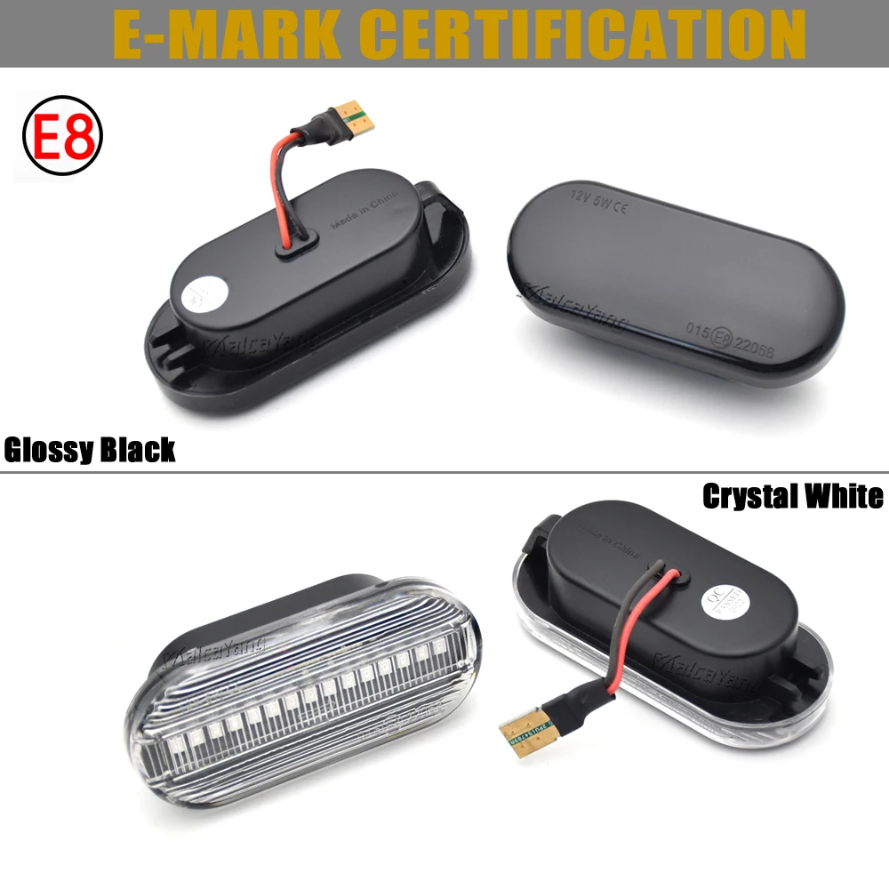 2PCS Scroll Blinker Lamp Dynamic Flashing LED Turn Signal Side Marker Light For Ford C-Max Fiesta MK6 Focus MK2 Fusion Galaxy