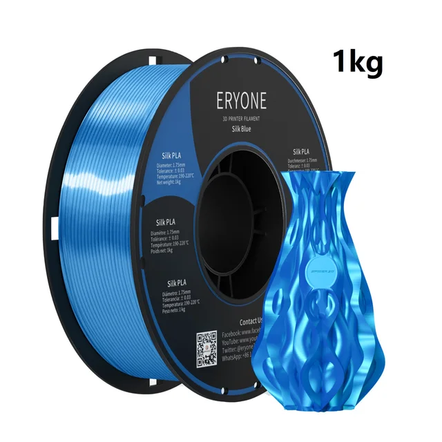 ERYONE Clearance Promotion TPU PLA PLA+ Silk Rainbow Ultra Silk 3D Printing Filament 1KG/0.5KG For FDM 3D Printer Fast Shipping Silk Blue