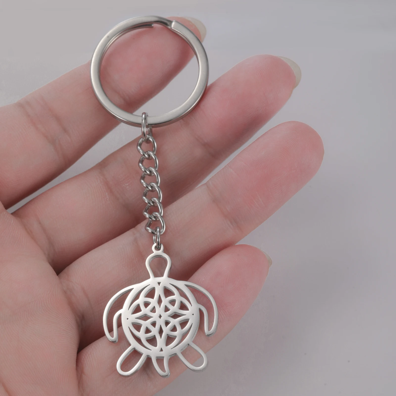 COOLTIME Hohlschildkröte Schlüsselanhänger Edelstahl Celtics Tier Schildkröte Anhänger Schlüsselanhänger Schmuck Geschenk Neu