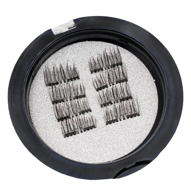Magnetic Eyelashes 4/8pcs with 2 Magnet Half Eye Natural Reusable Glue Free 3d Mink Fake Eyelash Extension Long Lasting Makeup