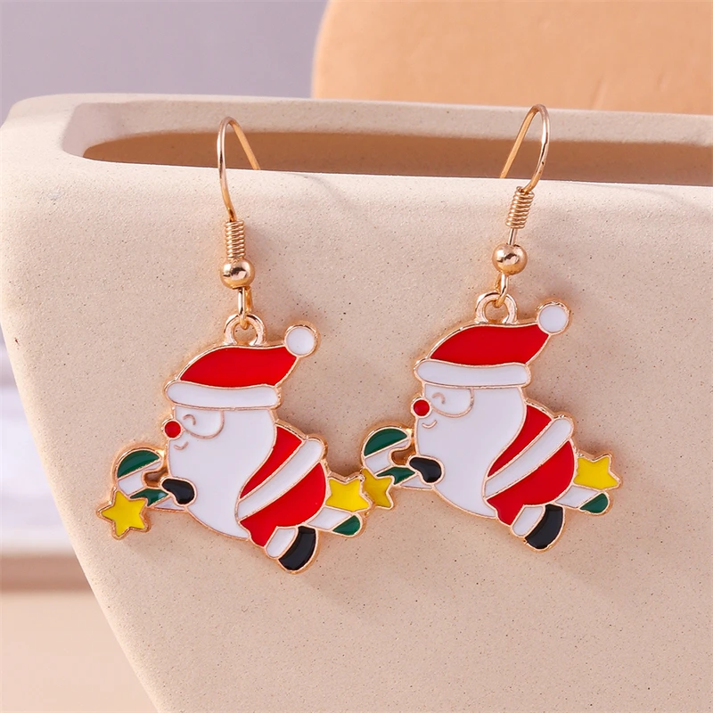 Mode Weihnachten Deer Tropfen Ohrringe Niedlichen Tier Baumeln Haken Ohrringe Frauen Mädchen Neue Jahr Party Urlaub Schmuck Dekoration – Detail 5