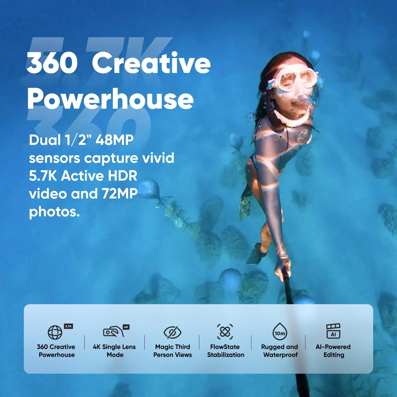 Dive Case For Insta360 X3 Waterproof Housing Case 50m Underwater Diving Protector Box Action Camera Accessories