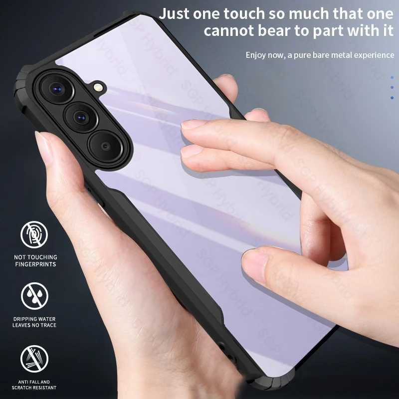 Clear Acrylic Phone Case with Magnetic Holder Ring and Protection
