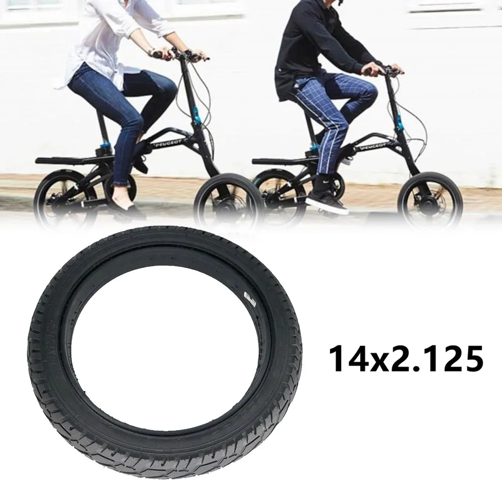 

Durable Escooter Scooter 14x2.125（57-254) Rubber Solid Tire Non-Slip Puncture-Proof Black Electric Bike Accessories