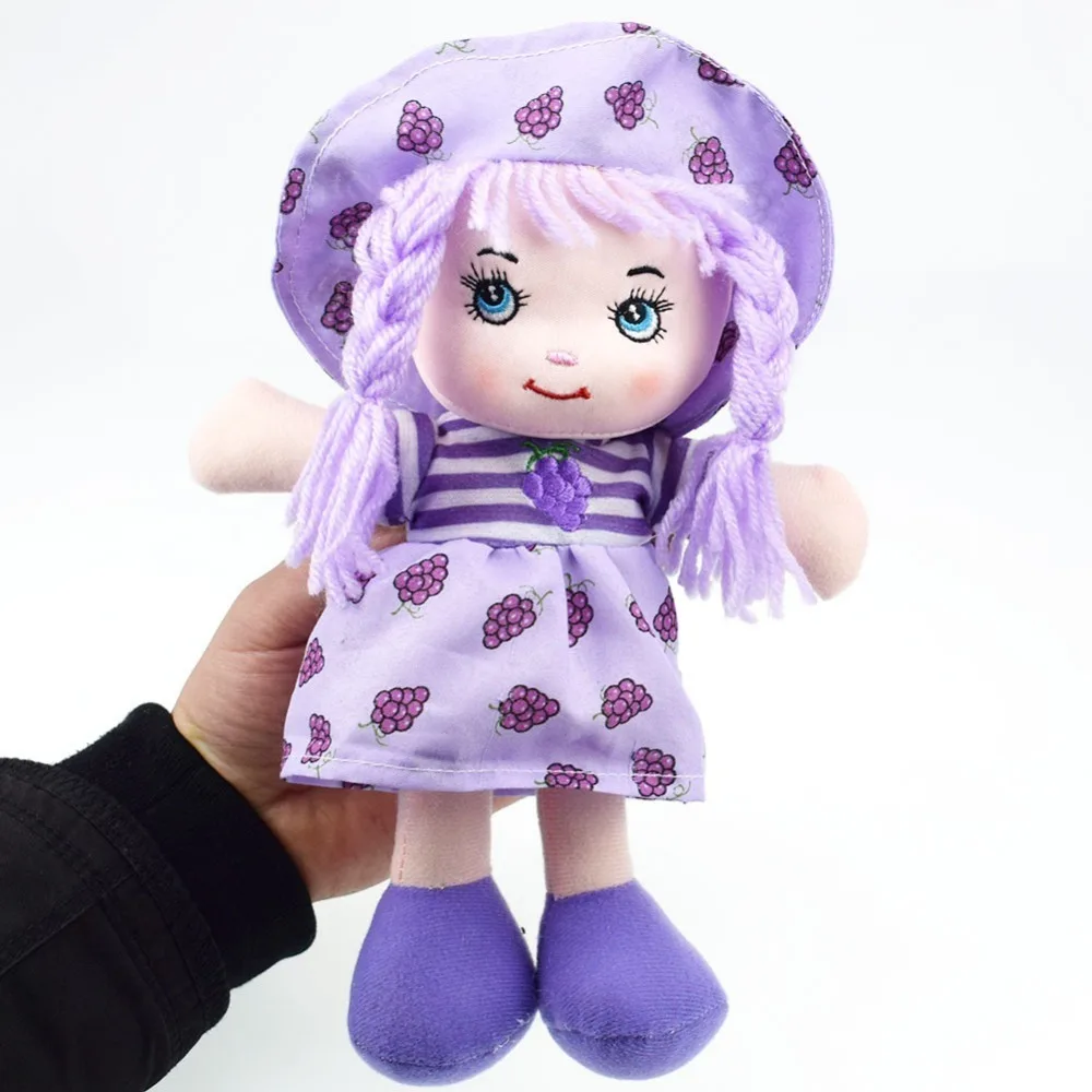 Cute 25cm Rag Dolls Cartoon Soft Fruit Skirt Hat Sleeping