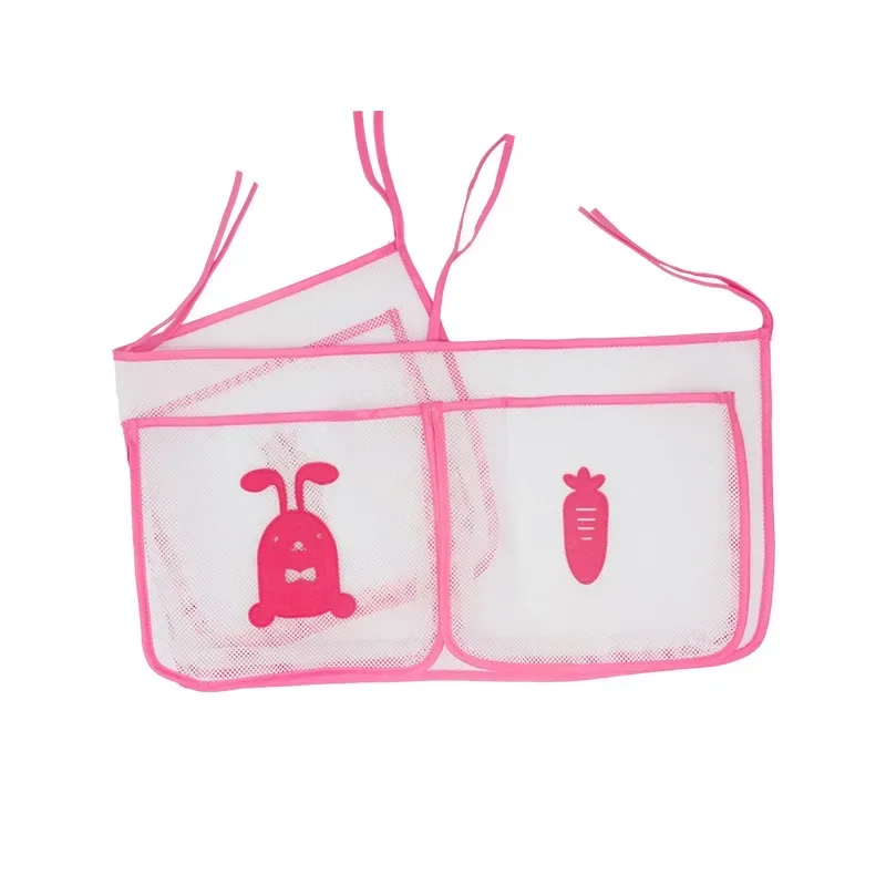 Cartoons Bed Hanging Storage Bag Baby Cotton Crib Organizer Toys Diapers Pocket Bag for Crib Bedding Set Baby Supplies Net Bags