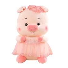 

Cute Baby Skirt Sleeping Pig Plush Pillow Animal Stuffed Pillow Child Adult Pet Pillow Sofa Chair Decoration Kid Gift Toy