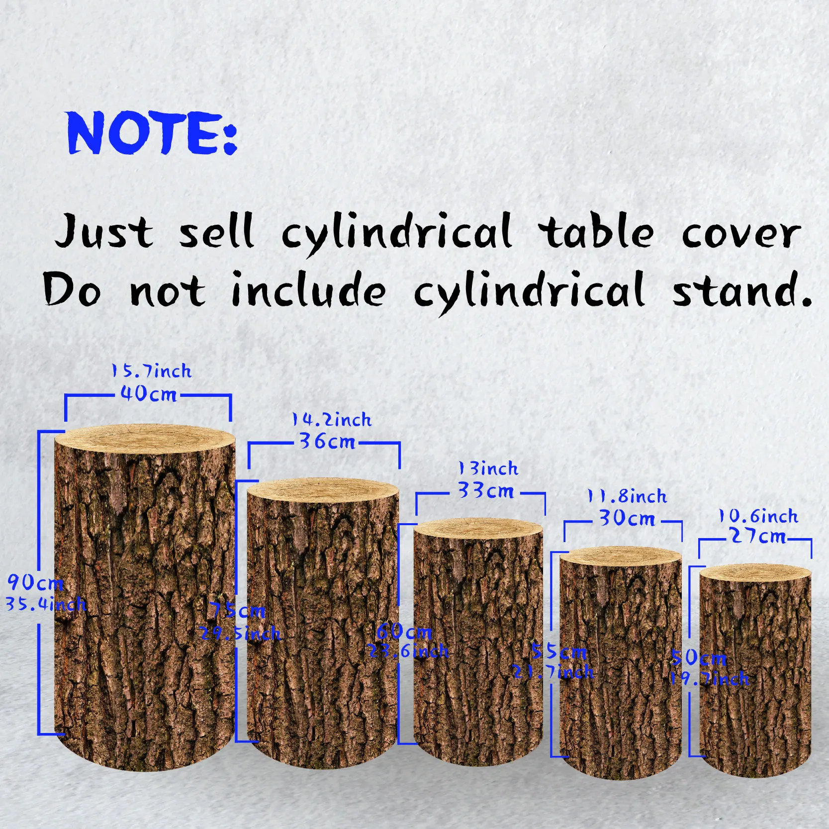 Description Picture 4 of itemWood-like Grain Cylinder Covers,cake Dessert Table Covers, Newborn Baby Birthday Party Supplies,Baby Shower Background Decor