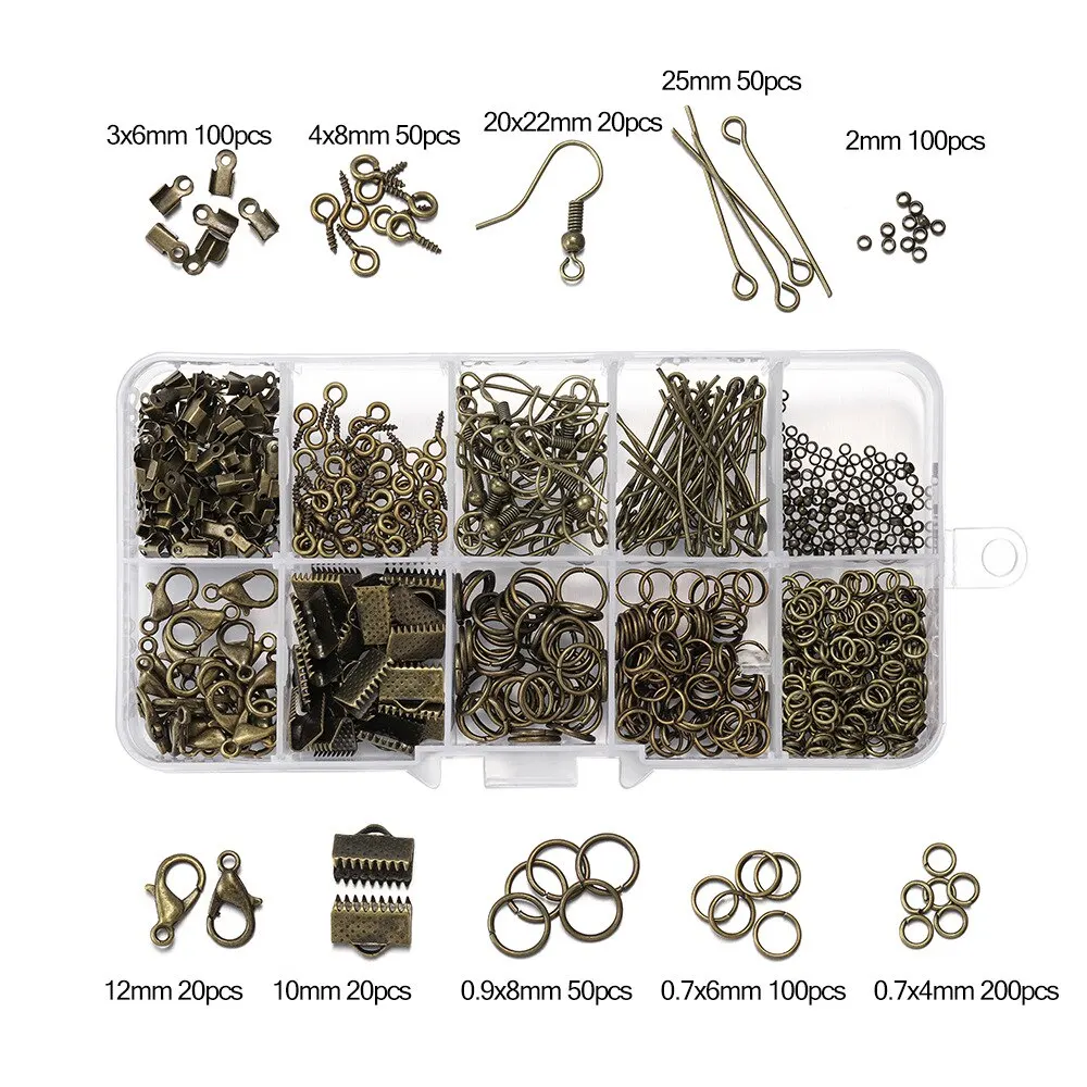 S4e201a66d1924c88b161a4761e9693ad4 Alloy Accessories Jewelry Findings Set Earring Making Kit Lobster Clasp Open Jump Rings Repair Tools DIY Jewelry Making Supplies Mallzona