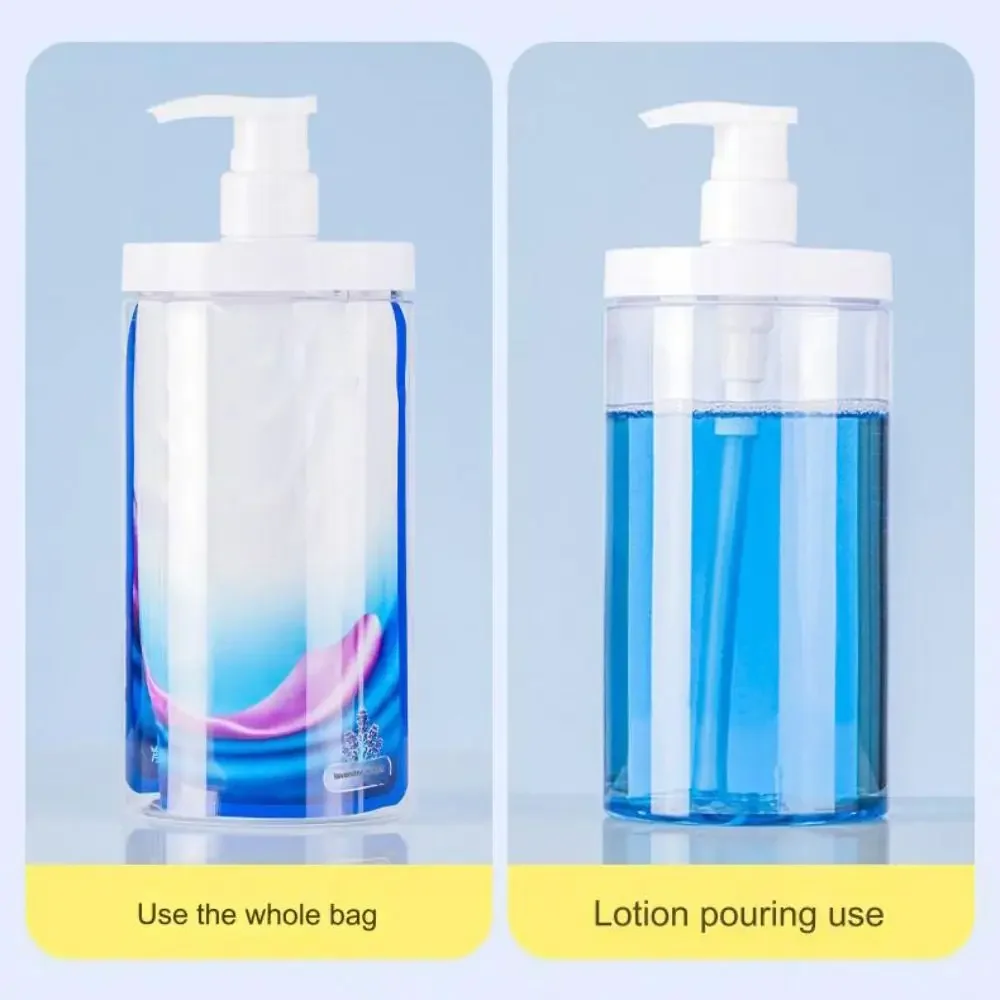 Large caliber Laundry detergent packaging press bottle 500/1000ml Refillable square clear foam pump Shower Soap bottle container