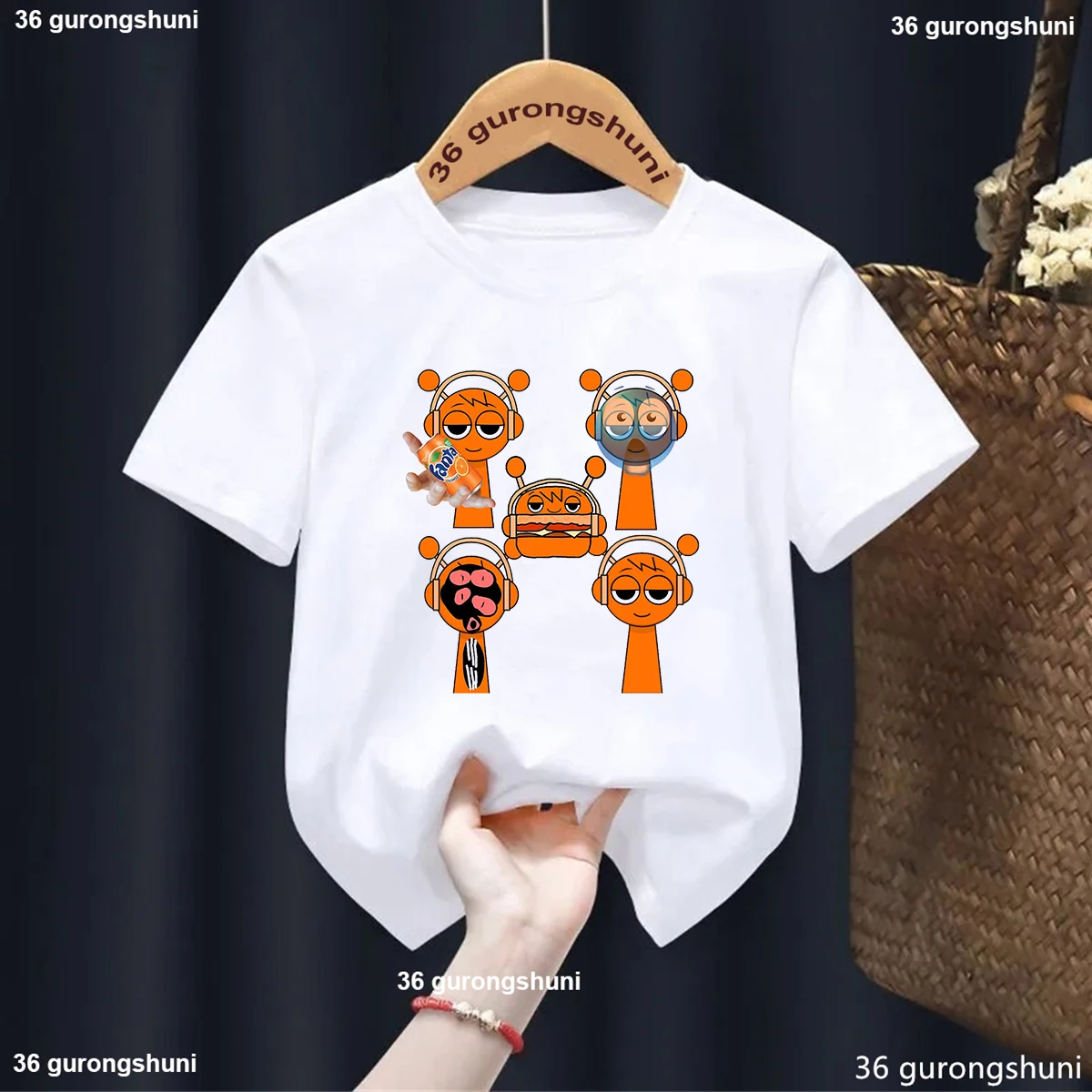 New Kids T Shirt Cartoon Sprunki T-Shirt Children'S Horror Game Graphic Print T-Shirt Boys Fashion Boys/Girls Universal Clothes 4