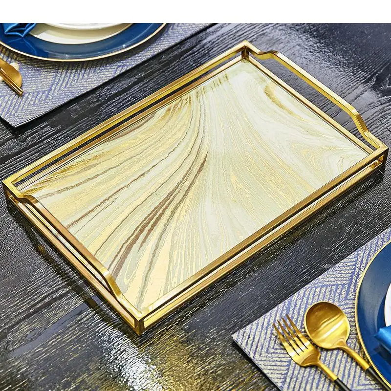

Light Luxury Glass Tray Rectangle Shampoo Shower Gel Cosmetic Jewelry Tray Holder Tableware Organizer Kitchen Bathroom Storage