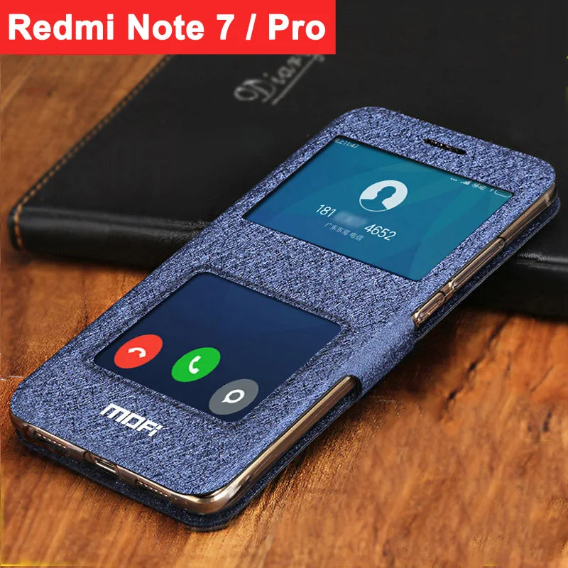 flip case redmi note 7 case redmi note 7Pro cover tpu mofi leather stand back book fundas luxury 7 full cover bag