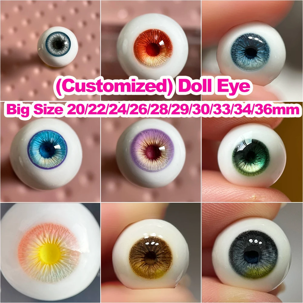 (Customized) Big Size Doll Eye 20/22/24/26/28/29/30/33/34/36mm Bjd Doll Plaster Handmade Diy