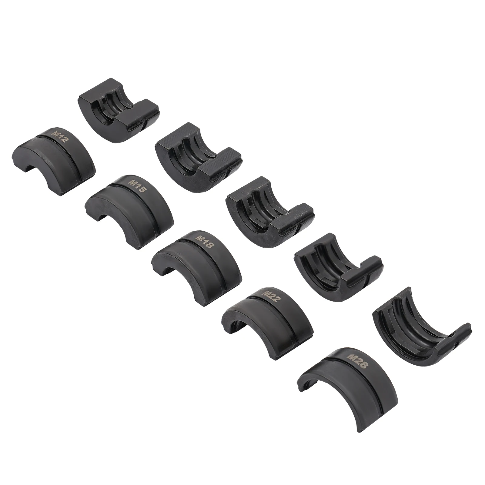 5-teiliges Schwarzes Cr40 Rohrpresswerkzeug-Set 12mm, 15mm, 18mm, 22mm und 28mm zum Pressen von Kupferrohren – Detail 5