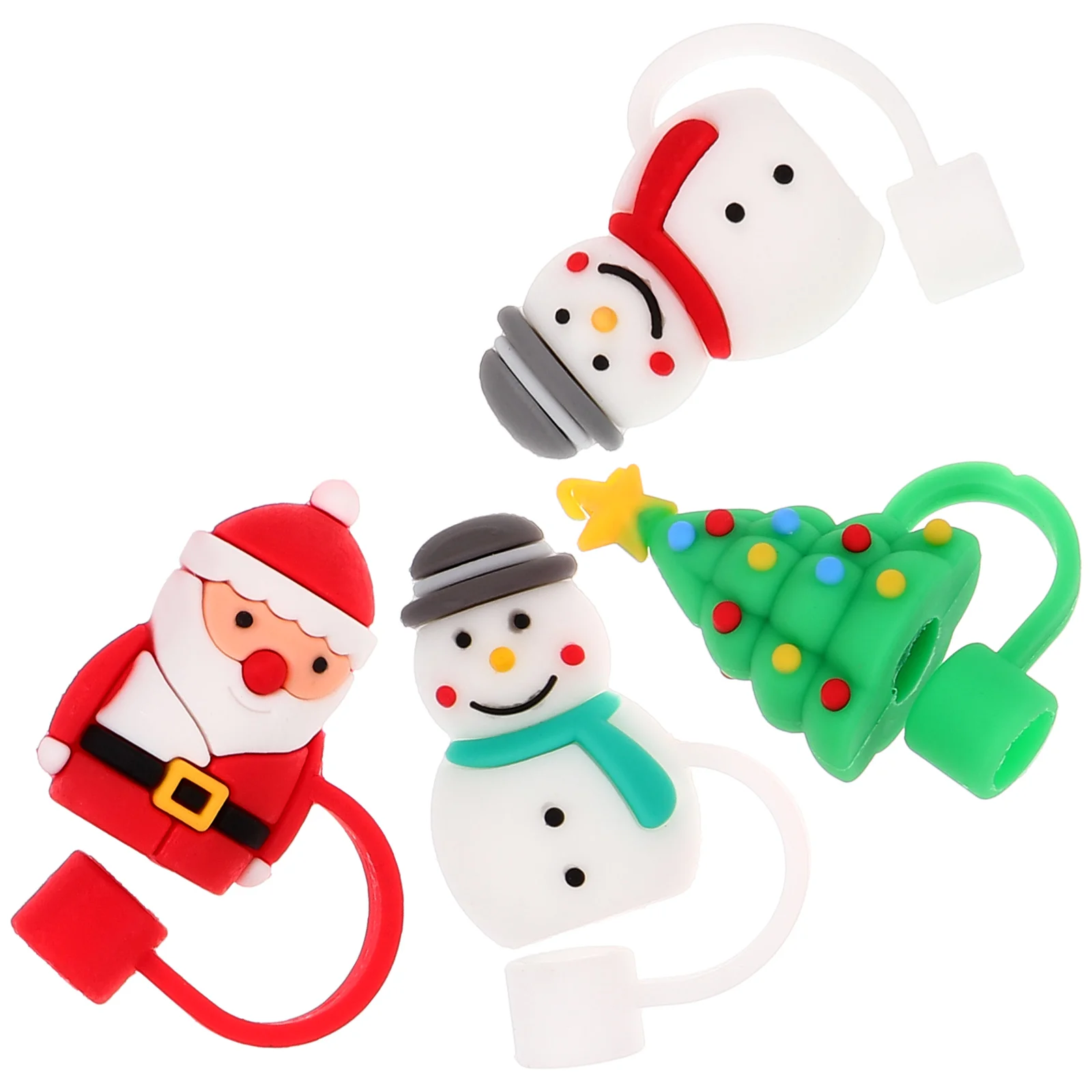 4 Pcs Christmass Straw Toppers 5 | 4 Pcs Christmass Straw Toppers 5