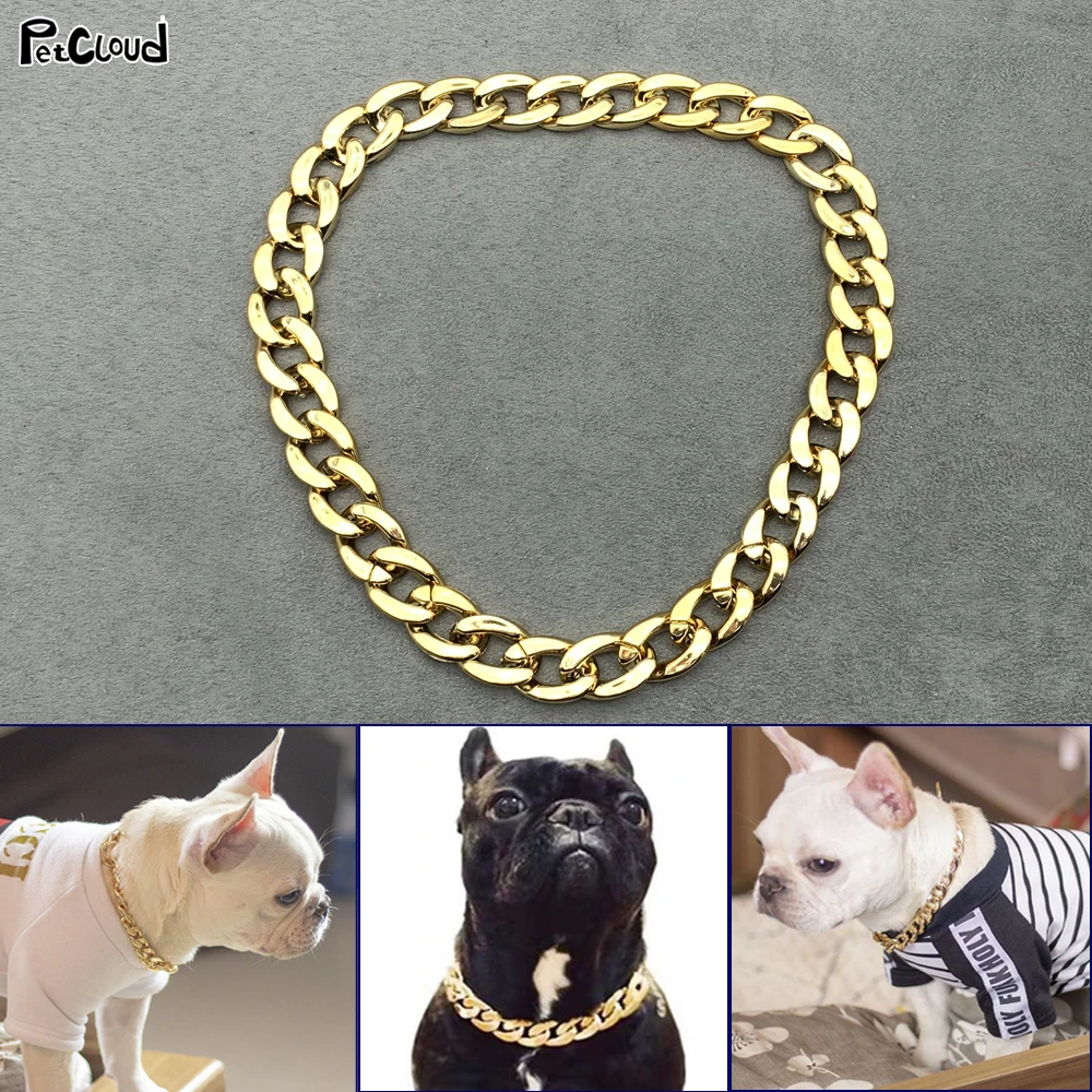 Pet Fashion Collana Punk Cucciolo D'Oro Collare A Catena Cane Bully Catena D'Oro Vestire Decorazione Accessori Regalo Gioielli Foto Puntelli