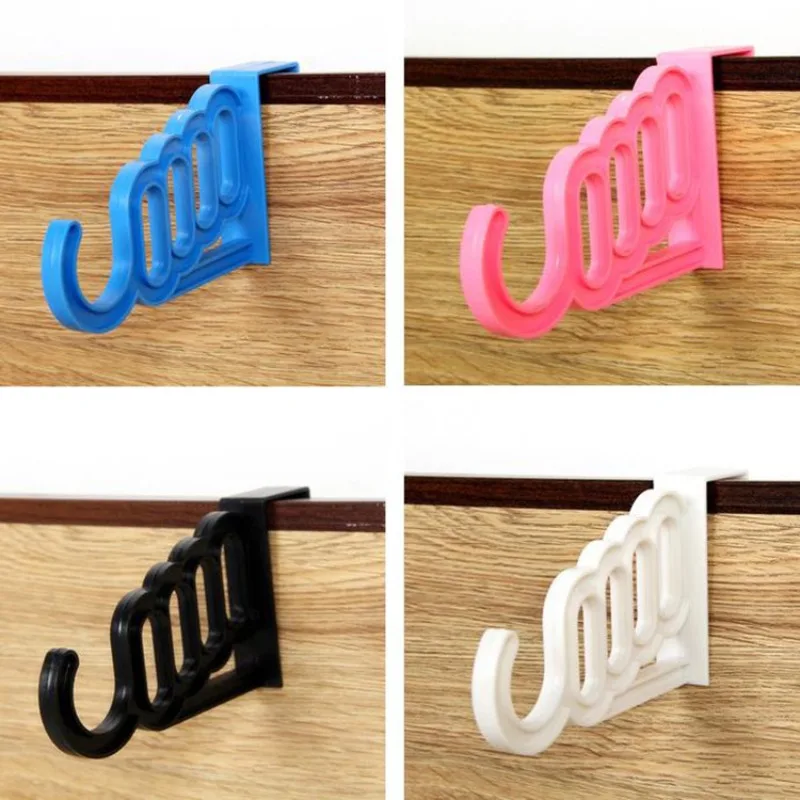 Multi-Function Home Accessories Clothes Hanger Drying Rack 5 Hole Suit Bathroom Door Plastic Organizer Over The Door Hook