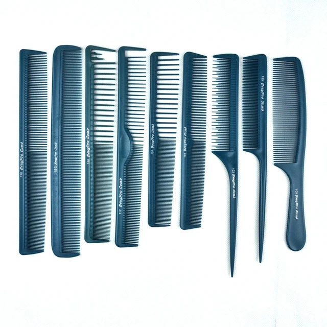 9 Pcs/Lot Blue Hair Cutting Comb Set In Durable Hairdressing Comb For  Hairstyling Hair Styling