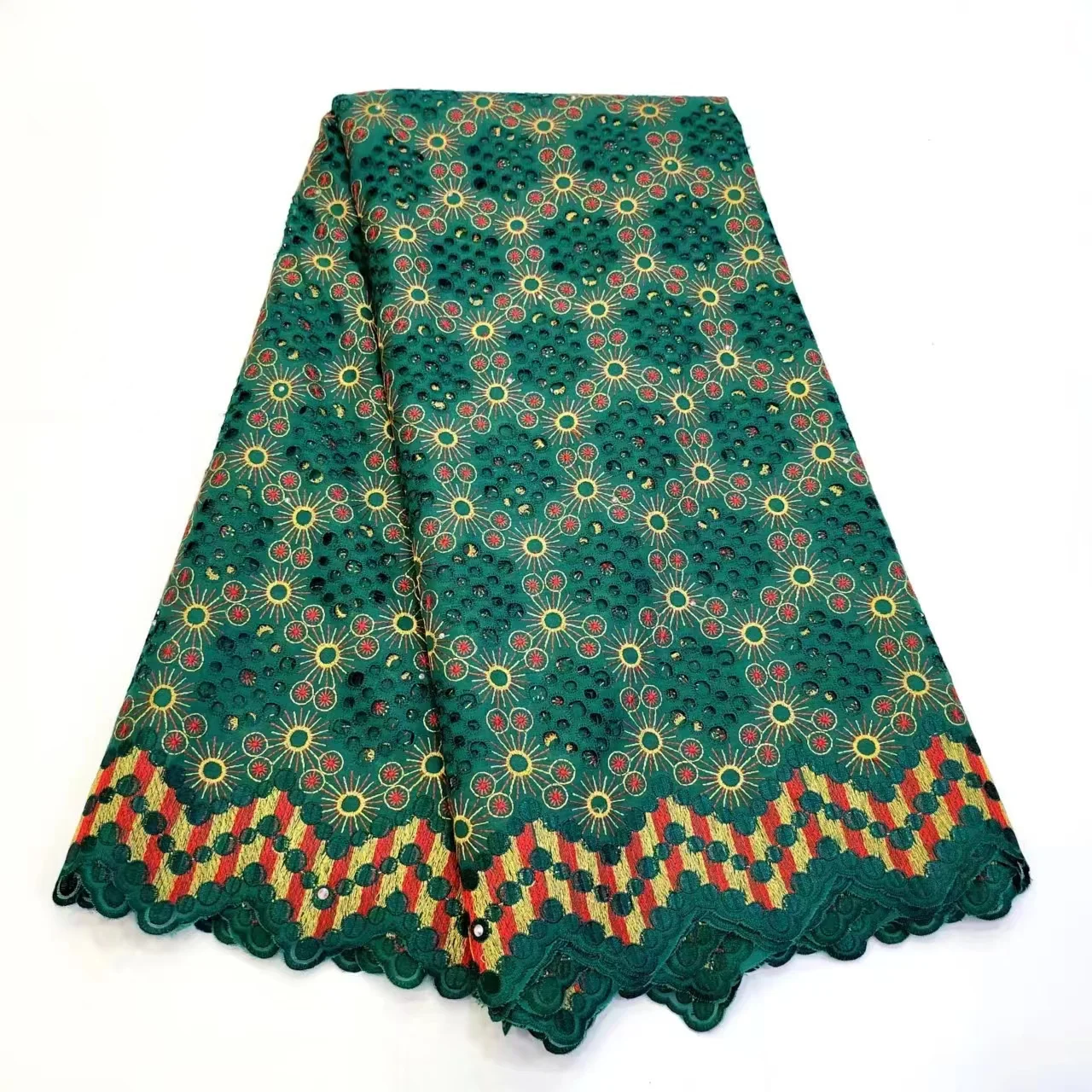 

5 Yards African Swiss Voile Lace Fabric Embroidery Lace High Quality African Dry 100% Cotton Lace Fabric For Wedding