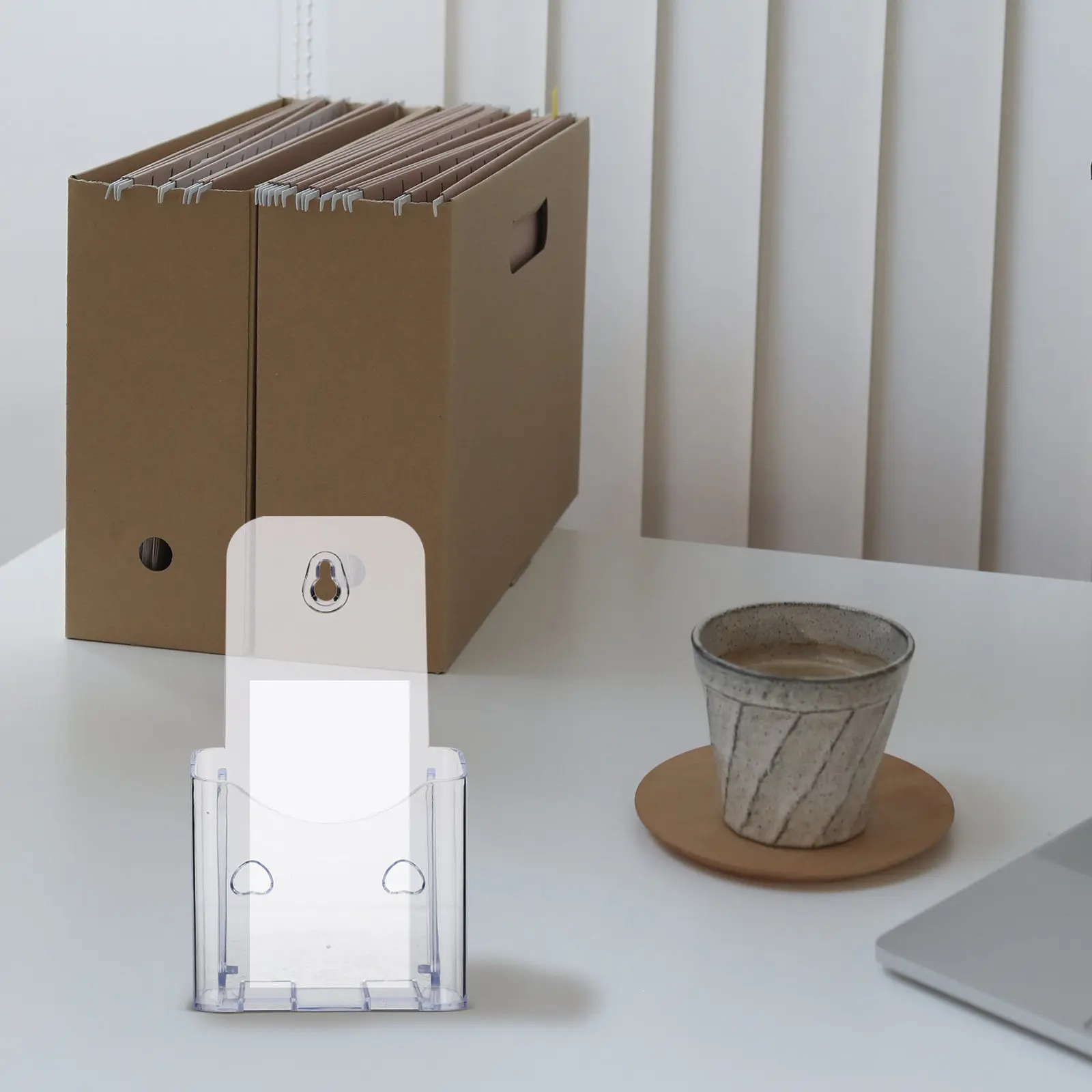 3Pcs 아크릴 팜플렛 디스플레이 스탠드 투명 교수형 사무실 브로셔 홀더 데스크탑 문서 선반 브로셔 보관 랙