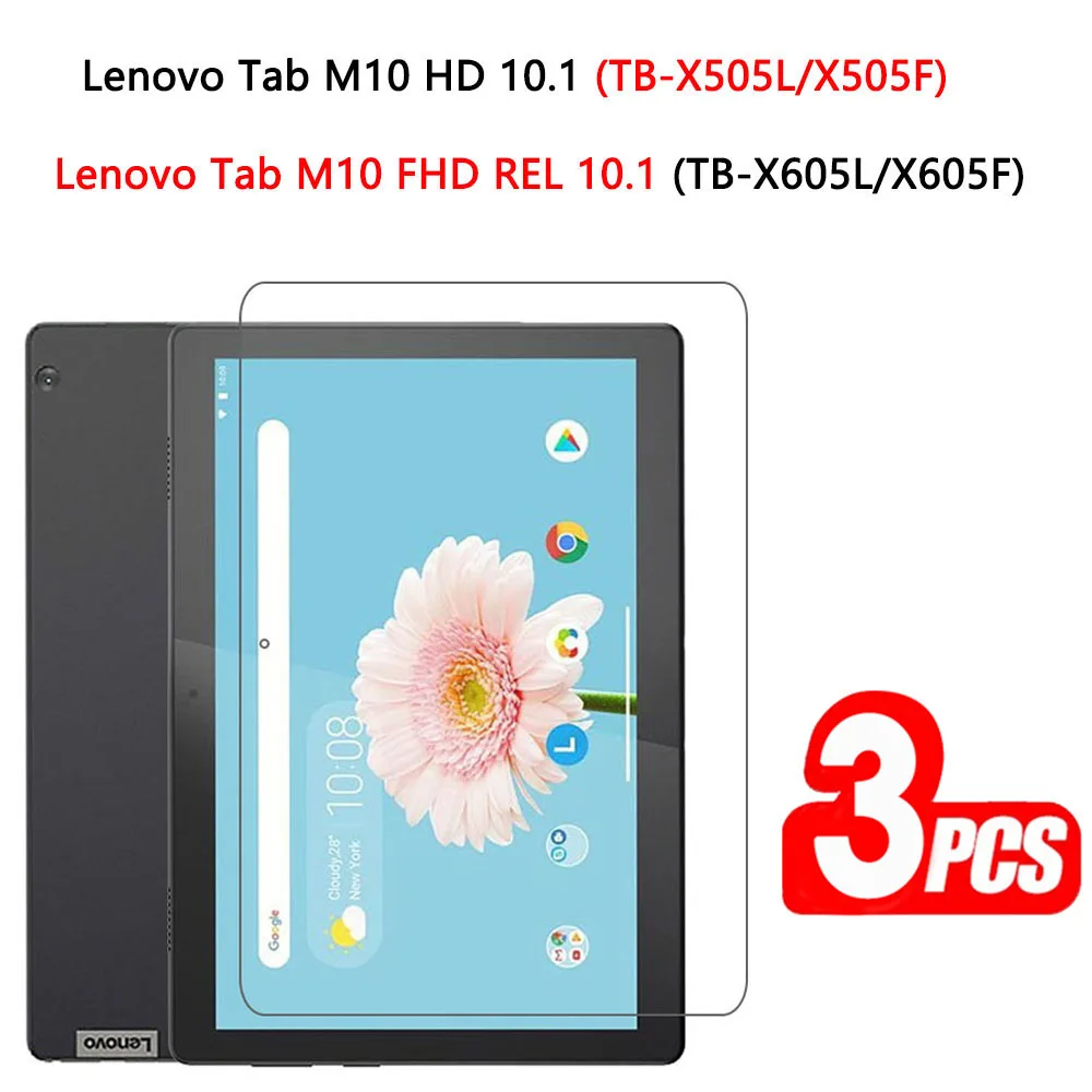 

(3 Pack) Tempered Glass For Lenovo Tab M10 FHD REL 10.1 2020 TB-X605X TB-X605LC TB-X605FC Tablet Screen Protector Film