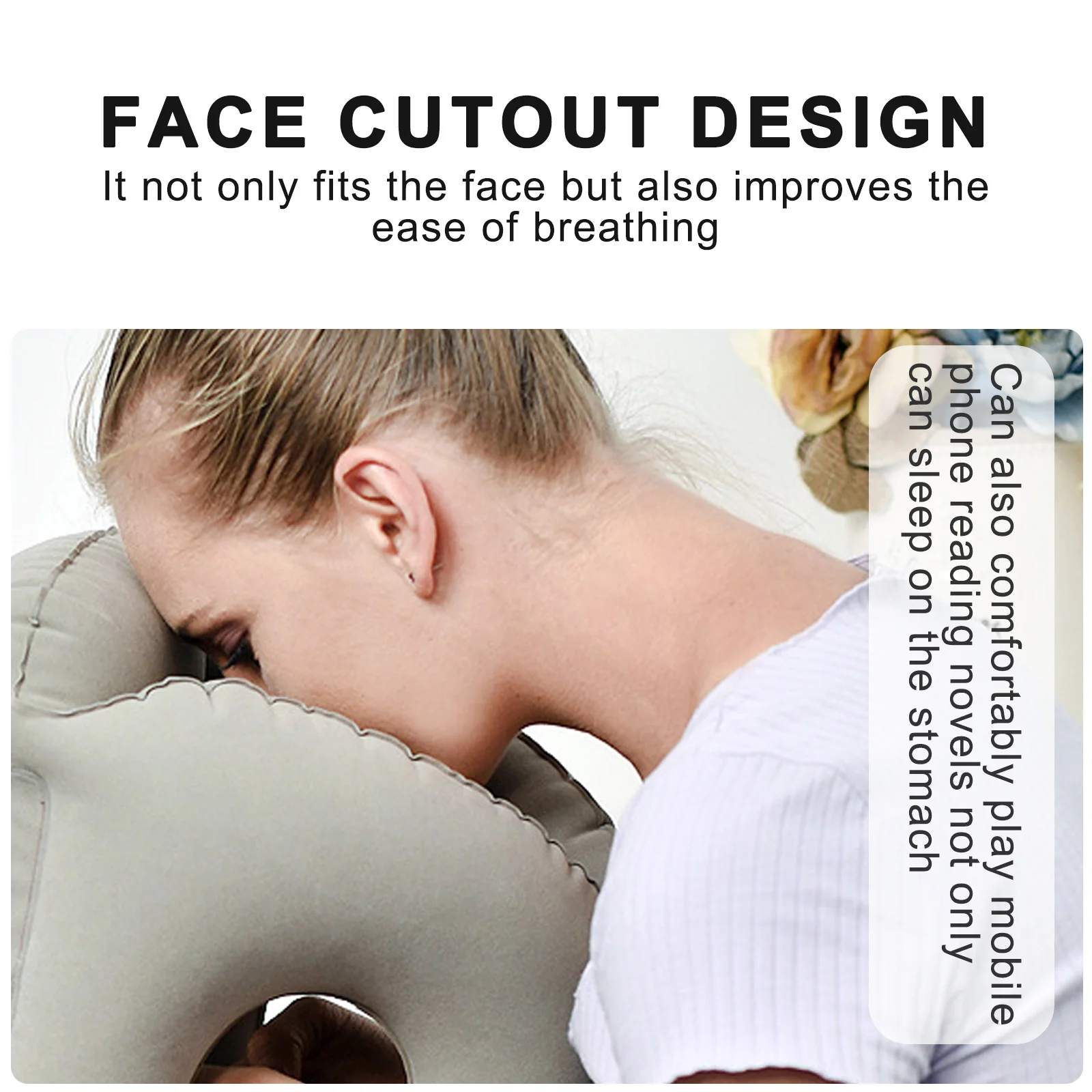 New multifunctional travel inflatable pillow office nap waist pillow high-speed rail aircraft flocking sleeping Pillow